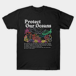 World Ocean Day On Back T-Shirt